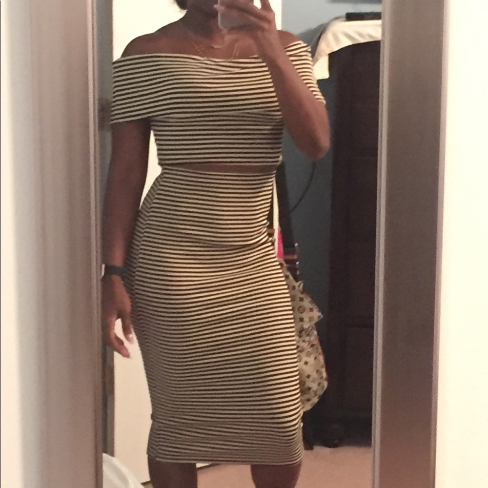 Co-ord striped skirt set UK size 10/ US size 6.